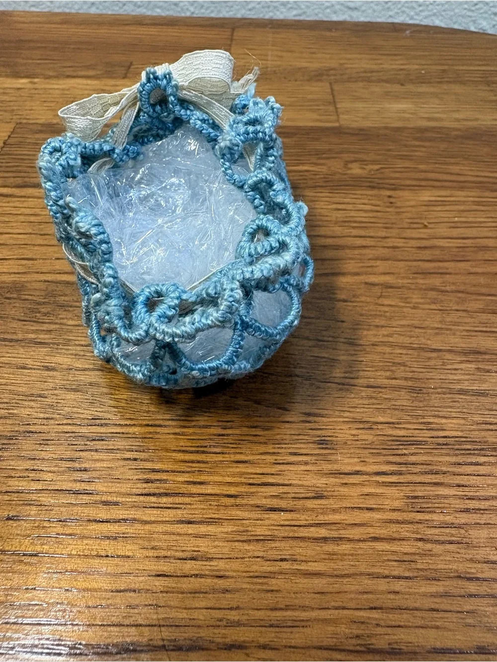 Vintage Tatted Blue Baby Shoes Made in 1952